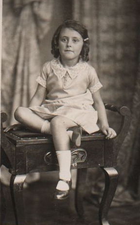 A studio portrait of Dorothy sent to her father who was working on a road building project for the government in 1933