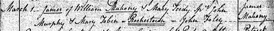 Birth of James Mahony
            in 1804